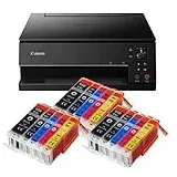 IC-Office TS6350a Farbtintenstrahl-Multifunktionsgerät All-in-One 3-in-1 (Drucker, Scanner, Kopierer, USB, WLAN, Apple AirPrint) Schwarz + 15 XXL Tintenpatronen