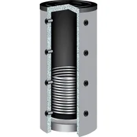TWL Technologie 300 Liter TWL Pufferspeicher 90° PR-300 1 Wärmetauscher 100mm Isolierung