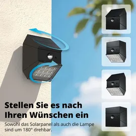 FlinQ Außenleuchte Kunststoff 2er-Pack Solar mit Bewegungsmelder schwarz