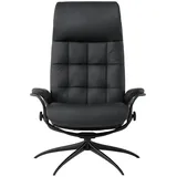 Stressless Relaxsessel London Leder 75 x 112 x 87 cm Schwarz mit Hocker