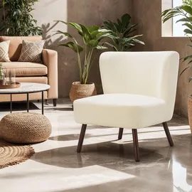 Tectake tectake® Teddy-Cocktailsessel, gepolstert, mit Bouclé-Bezug,