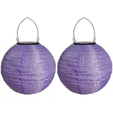 Yeehliny Solar Lampions Außen Wetterfest Solar LED Laterne Wasserdicht Nylon Garten Laterne Solarlaterne für außen Hängend Solarlampiongs Runder Lampenschirm Garten Deko Außendeko