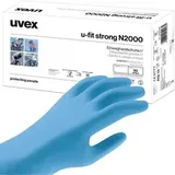 Uvex u-fit strong N2000 blau, 50 Stück, Nitril, chemikalienbeständig, lebensmittelecht, Größe XXL