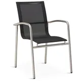 BEST Freizeitmöbel Khartum Stapelsessel 56 x 62 x 88 cm silber/schwarz