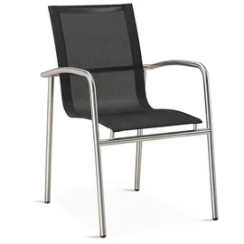 BEST Freizeitmöbel Khartum Stapelsessel 56 x 62 x 88 cm silber/schwarz