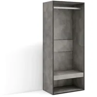 SKRAUT HOME Offener Kleiderschrank, Kleiderbügel mit Einlegeböden, 60x35x145 cm,