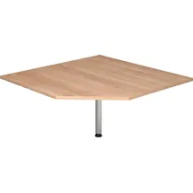 Hammerbacher Verbindungsplatte höhenverstellbar nussbaum, Trapezform 120,0 x 80,0 x 65,5 - 82,5 cm