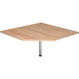 Hammerbacher Verbindungsplatte höhenverstellbar nussbaum, Trapezform 120,0 x 80,0 x 65,5 - 82,5 cm