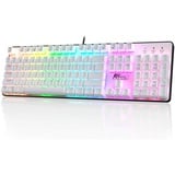 RK ROYAL KLUDGE RK920 Mechanische Tastatur in voller Größe, Gaming-Tastatur mit Regenbogenbeleuchtung, Mechanische Tastatur mit 104 Tasten und Nummernblock, ganz roter Schalter