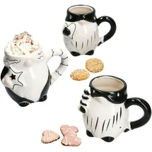 Mambocat Kaffeetasse 0,45 l Schwarz-Weiß 3 St.