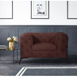 Home Affaire Chesterfield-Sessel HOME AFFAIRE "Amaury Sessel", rosa (rose), B:125cm H:75cm T:97cm, Struktur (100% Polyester9;Samtoptik (100% Polyester), Sessel, aufwändige Knopfheftung, moderne Chesterfield Optik, Fußfarbe wählbar