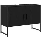 vidaXL Waschbeckenunterschrank Schwarz Eiche 80x33x60 cm Holzwerkstoff