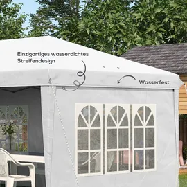 Outsunny Faltpavillon ca. 6 x 3 m Pavillon Partyzelt mit UV-Schutz, Seitenwänden