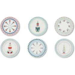 Excelsa Apéro/Dessert 6-er Set Xmas Sweet Pastels porzellan 20,5x2x20,5 cm Bunt