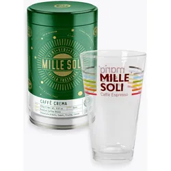 Mille Soli Caffè Crema 250g Dose & Latte Macchiato Glas zum Aktionspreis