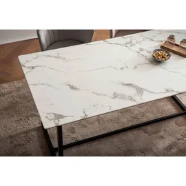 Wohnling Esstisch Weiß Holzwerkstoff, rechteckig, U-Form, 90x76x200 cm