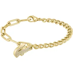 Armband »Schmuck Edelstahl Armband Ankerkette CROCODILE«, mit Glasstein, 69275336-0 gelbgoldfarben-kristallweiß + kristallweiß