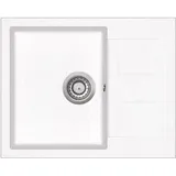 Quellmalz Granitspüle W620.50 - weiß, ab 45er Unterschrank, 62 x 50 cm