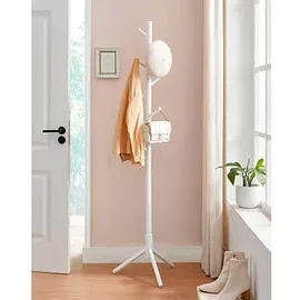 VASAGLE Kleiderständer RCR04WT weiß Holz 8 Haken 47,0 x 175,0 cm