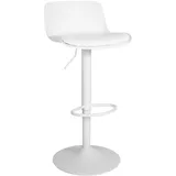 deluke Barhocker, Weiß, Leder, 43.5x75x46 cm, Esszimmer, Barmöbel, Barhocker