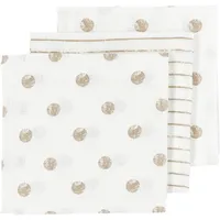 Meyco Baby Dot Stripe Musselintücher, 3-teilig (Mullwindeln, Mulltücher aus
