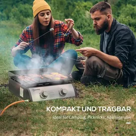 Outsunny Tischgrill Gasgrill BBQ Silber