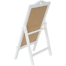 Mendler Werbetafel HWC-E51, Aufsteller Kreidetafel Kundenstopper Dekotafel, 66x39x33cm ~ weiß lackiert