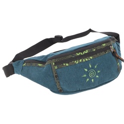 Guru-Shop Gürteltasche Große bestickte Stoff Gürteltasche, Crossbody.. blau