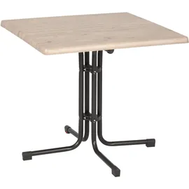 ACAMP Klapptisch Quadratisch Anthrazit-Driftwood 70 cm x 70 cm