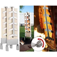 Rosenstein & Söhne Grillplatte 2er-Set Zedernholz Edelstahl weiß