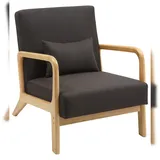 deluke Loungesessel DUBAI Polyester 64 x 74 x 80 cm Braun mit Kissen
