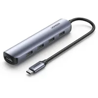 UGREEN USB-C to 4*USB 3.0+HDMI Hub - Grau