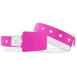 CombiCraft Vinyl Einlassbänder Neonpink mit Druckverschluss - 500 Stück
