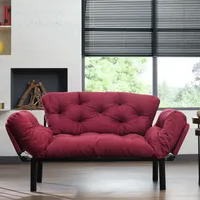 2-sitzer Schlafsofa Guchol, Stauraum, Verstellbar, Armlehnen, 155x70 Cm Rot