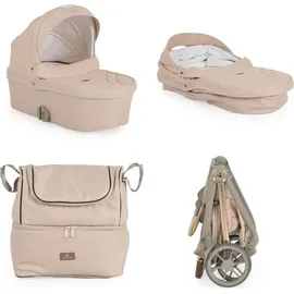 Cangaroo Kombikinderwagen Unique 3 in 1 Babyschale Stoßdämpfer PU-Räder Tasche beige