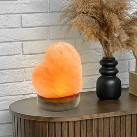 GLOBO Salzleuchte Herz Braun