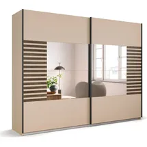 Rauch »Kleiderschrank Schrank Garderobe Schlafzimmerschrank BAREA«, Front- Auflage in moderner Lamellen-Optik und Spiegel MADE IN GERMANY beige