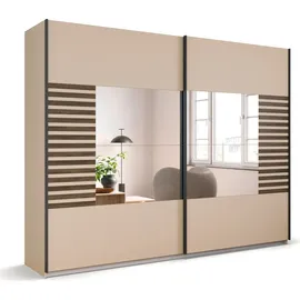 Rauch »Kleiderschrank Schrank Garderobe Schlafzimmerschrank BAREA«, Front- Auflage in moderner Lamellen-Optik und Spiegel MADE IN GERMANY beige