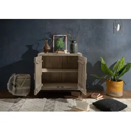 MASSIVMOEBEL24.DE Kommode Mango 86x46x86 grau lackiert STILMÖBEL #108