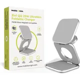 mobile origin 3in1 Qi2 25W UltraSlim Foldable Charger PW36 MagSafe Compatible Silver