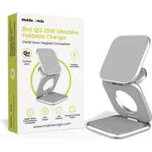 mobile origin 3in1 Qi2 25W UltraSlim Foldable Charger PW36 MagSafe Compatible Silver