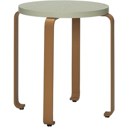 Hübsch Interior - Smile Hocker, Ø 46 cm, hellgrün / orange