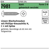 Reyher Blechschraube DIN 7981 LIKO PH C3,5x16-H Stahl galv.verz. Spitze 100St.