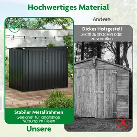 Costway Mülltonnenbox 172 x 96 x 85 cm schwarz