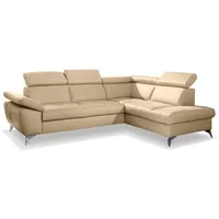Ecksofa Rio Leder Beige