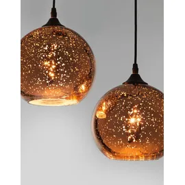 Nova Luce Blaze 3-flg. E27 60 cm Glas schwarz