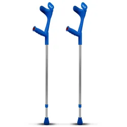 1 Paar Krücken Blau Klassiker von Ossenberg mit Ergo Softgriff 1 St