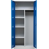 Gürkan Putzmittelschrank 111273 lichtgrau, enzianblau 80,0 x 38,0 x 180,0 cm, aufgebaut