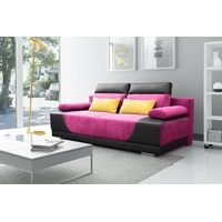 JVmoebel Sofa Schlafsofa Stoff Garnitur Bettfunktion 3 Sitz Couch Textil Polster, Made in Europa lila|schwarz
