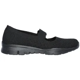 SKECHERS Damen technisiert gestrickt, (Seager-Power Hitter-Engineered Knit Mary Jane), schwarz/schwarz, 35 EU